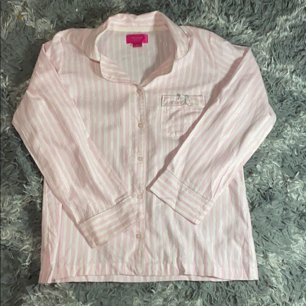 Victoria Secret pink Cotton Pajama Top Size M NWOT